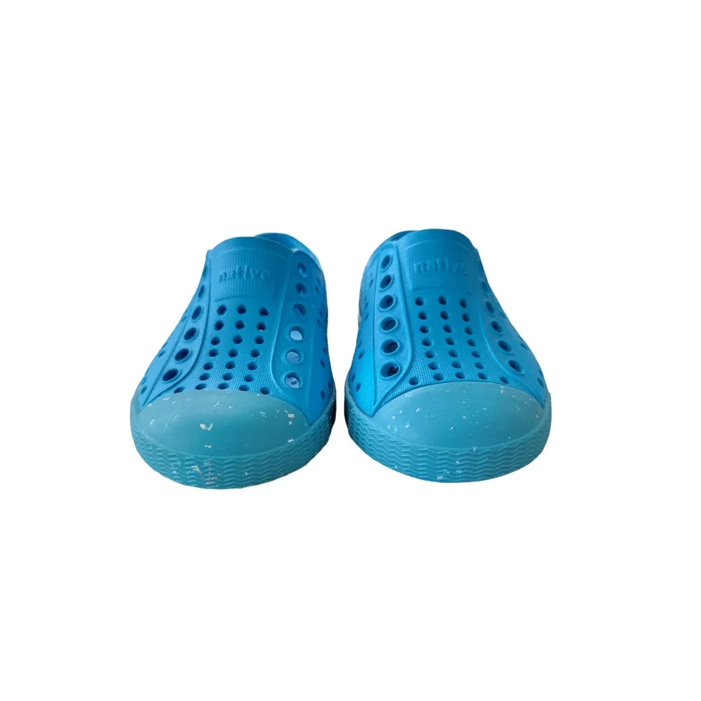 Native Jefferson Bloom Speckled Blue Rubber Slip-On Sneakers Size 4 (Baby)‎